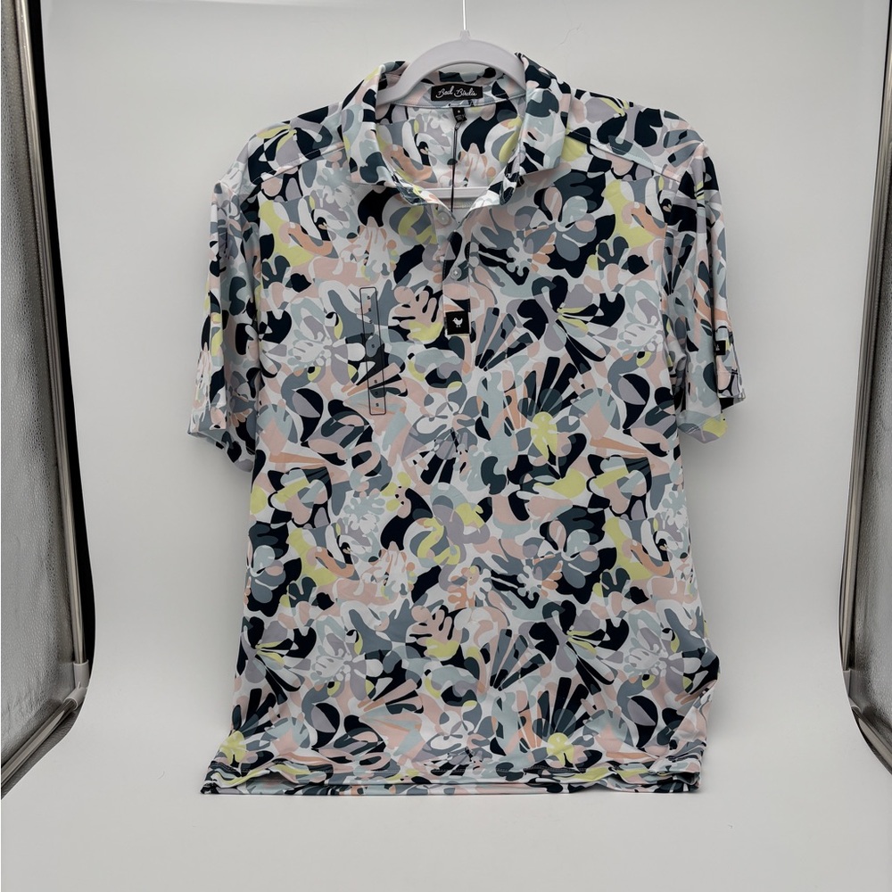 NWT Bad Birdie Mens Size Medium Savannah Swing Polo Shirt Top
